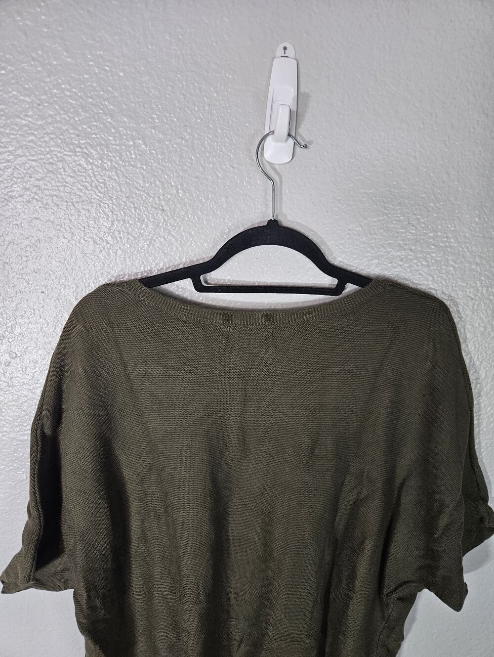Quince Lightweight Cotton Cashmere Link-Stitch Dolman Sweater Size L - Picture 8 of 11
